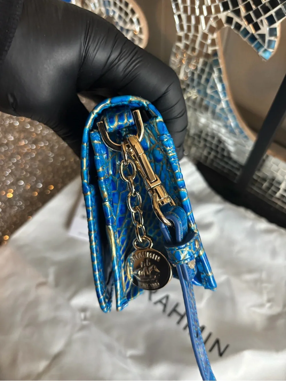 💕Brahmin Minuette Electric Indigo‎ Ombré Crossbody Bag